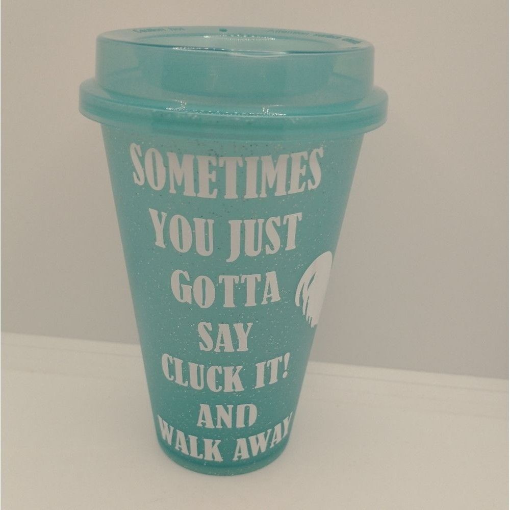 Handcrafted 16 oz Travel Cup Cluck It Funny Coffee Mug Color Changing Lid